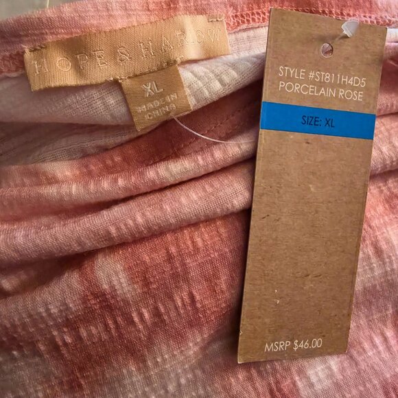 Hope & Harlow Top | Women's Size XL | Pink Tie-Dye | NWT | Twist Front Casual - Picture 5 of 7